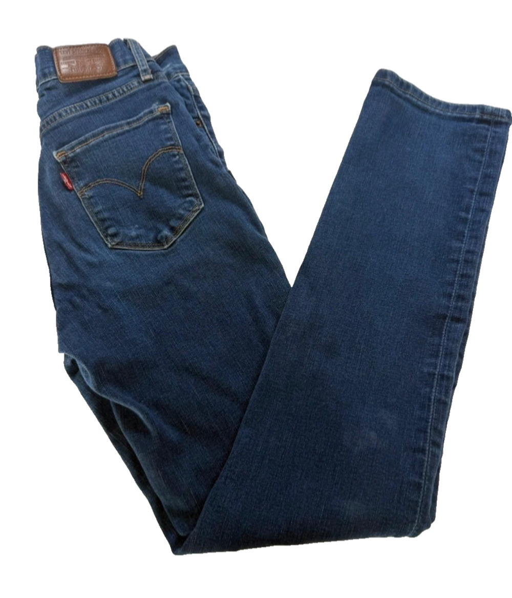 Levi's Premium 724 High Rise Straight Jeans Dark Wash - W24 L30 - INSEAM 29”